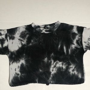 A cute black and white crop top shirt from rue 21